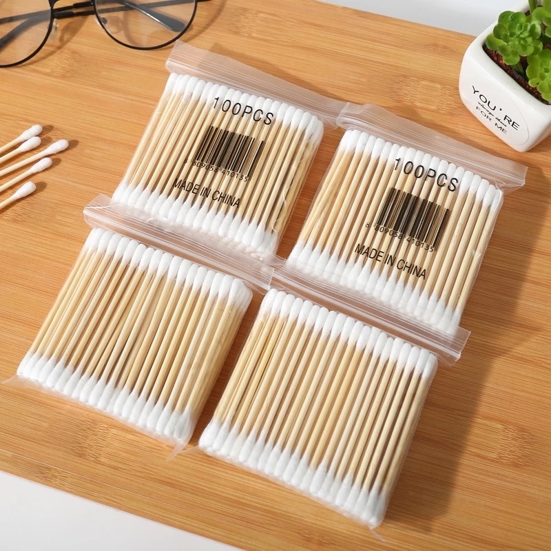 Set 100 tăm bông hai đầu dùng để hỗ trợ gắn mi giả tiện lợi