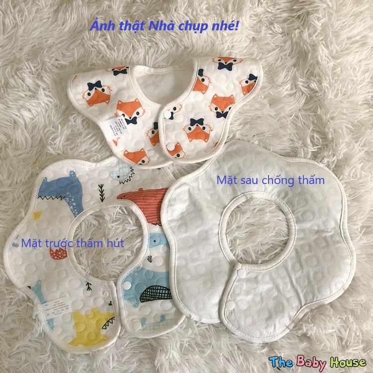 Yếm Cho Bé 💛 𝐅𝐑𝐄𝐄𝐒𝐇𝐈𝐏💛Yếm Cotton tròn xoay 360 Thấm Hút Tốt, Chống Thấm Tốt, Họa Tiết Dễ Thương Cho Bé