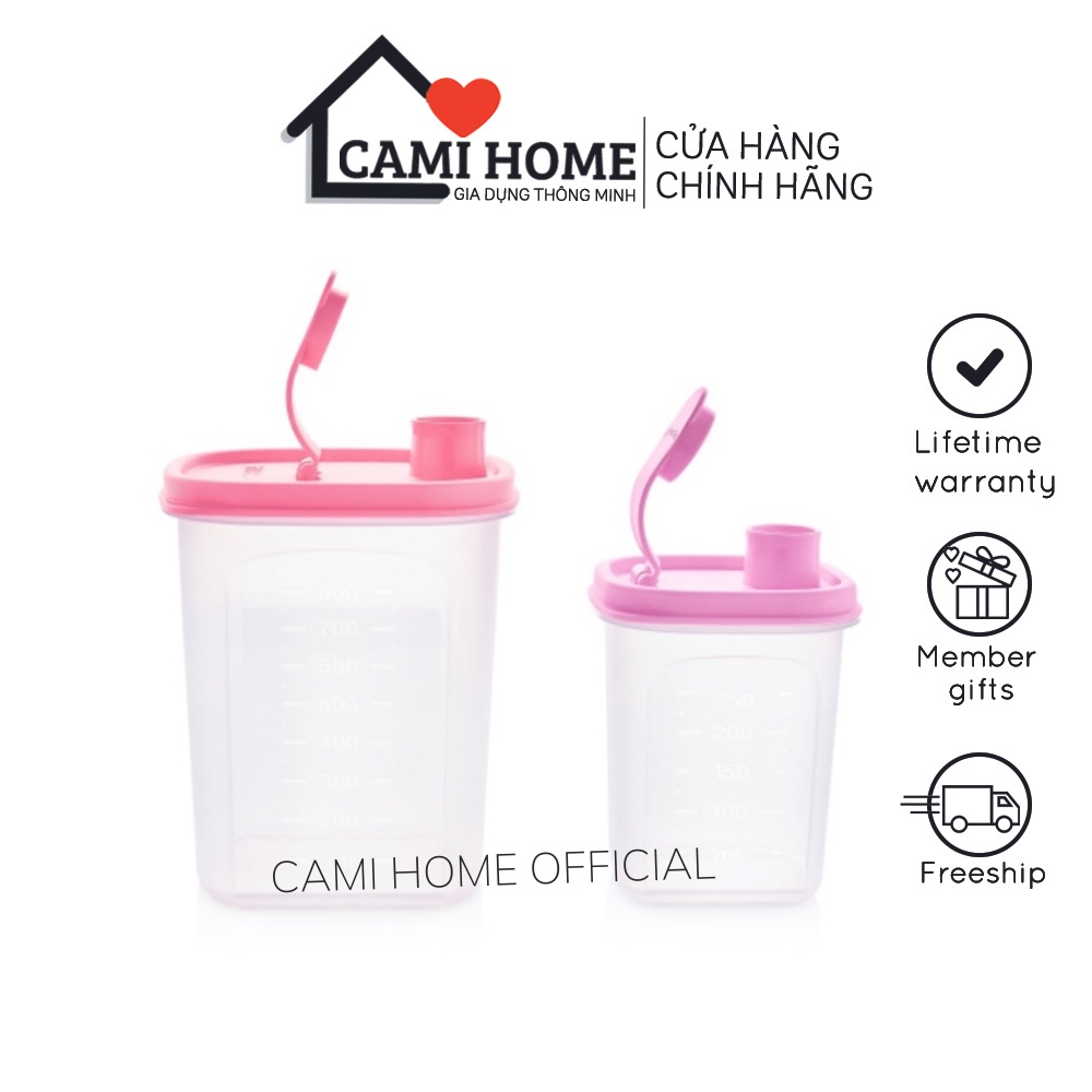 Bộ bình nước Tupperware Slim Line Pitcher nhựa nguyên sinh nắp kín có thang đo dung tích dễ dàng vệ sinh [có bán lẻ]