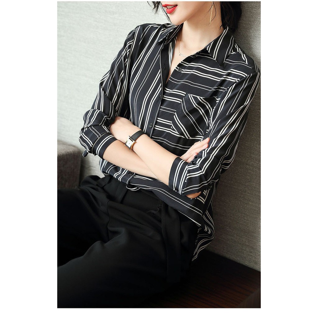 SA710 - Áo sơ mi nữ dài tay chất lụa cao cấp hàng nhập