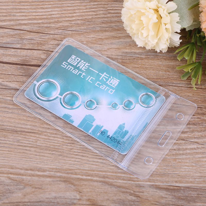 Túi Đựng Thẻ ID Bằng PVC Trong Suốt Dày Dặn Chống Thấm Nước Có Khóa Kéo Kích Thước 2 68X4 41