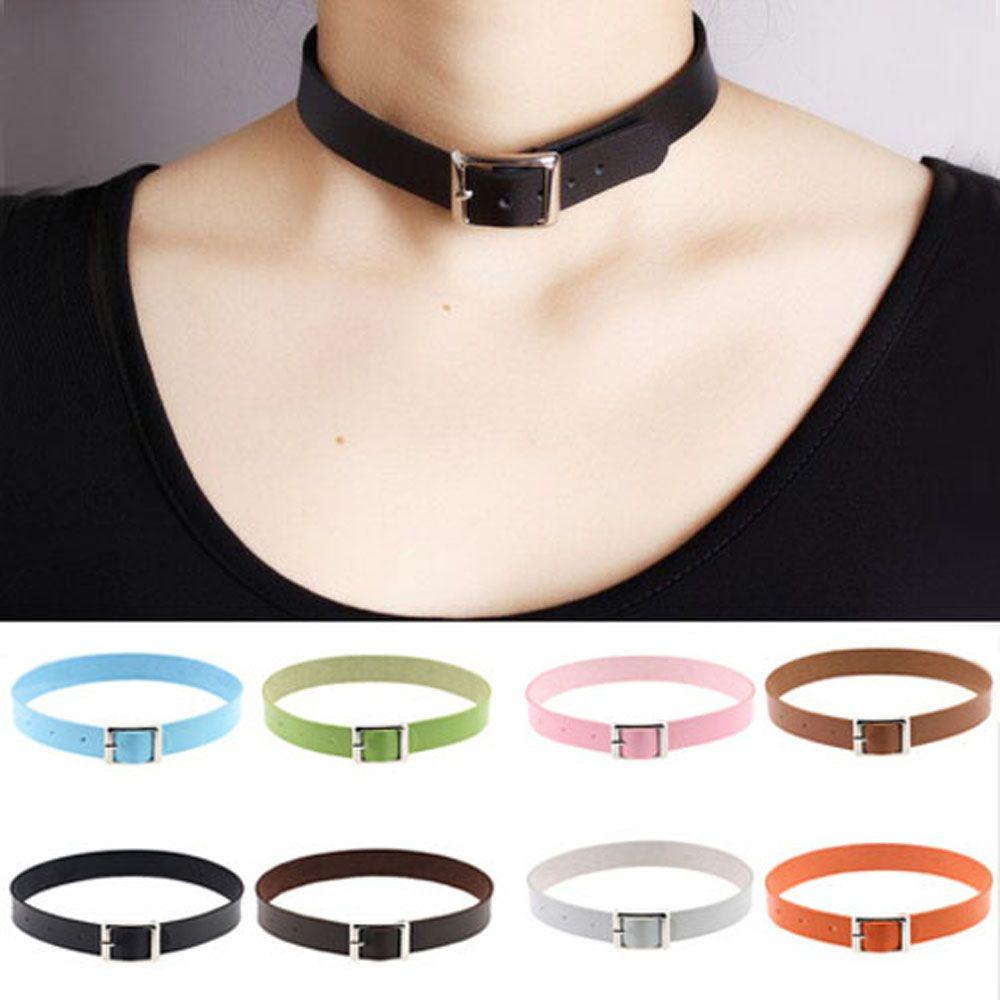 Vòng Cổ Choker Bằng Da PU Nhiều Màu Sắc Thời Trang Cá Tính