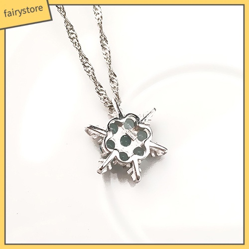 Dây Chuyền Hợp Kim Hình Hoa Tuyết Đính Đá Lấp Lánh