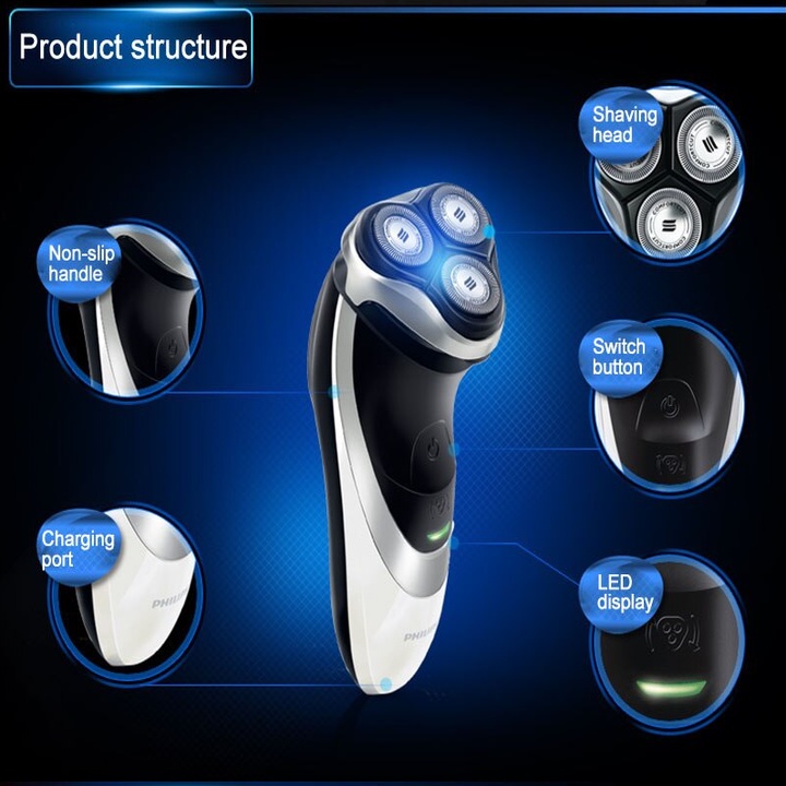 Máy cạo râu khô và ướt Philips PowerTouch Plus PT786 Electric Shaver ComfortCut Blade System Flexing heads