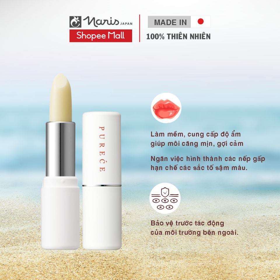 Son dưỡng ẩm chống nhăn Naris Medicated Purece Lip Care Stick 3g