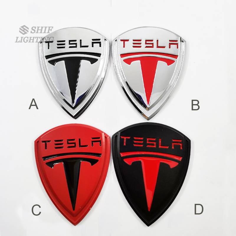 1 Miếng Dán Logo Tesla Bằng Kim Loại Cho Xe Hơi