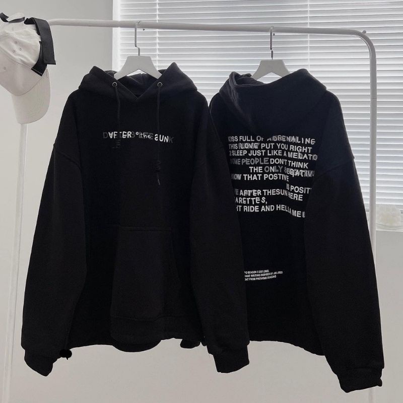 Áo Nỉ Hoodie Hình In Chữ AFTECH , Áo Form Rộng Tay Bồng To ( siêu hot)