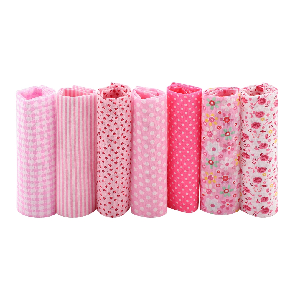 Set 7 tấm vải cotton 25 * 25cm in họa tiết dễ thương dùng để làm đồ thủ công