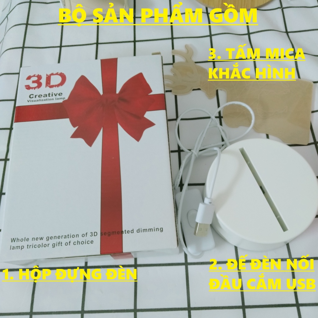 Đèn ngủ 3d để bàn nhiều mẫu hình cute, đèn ngủ led decor trang trí phòng ngủ đẹp