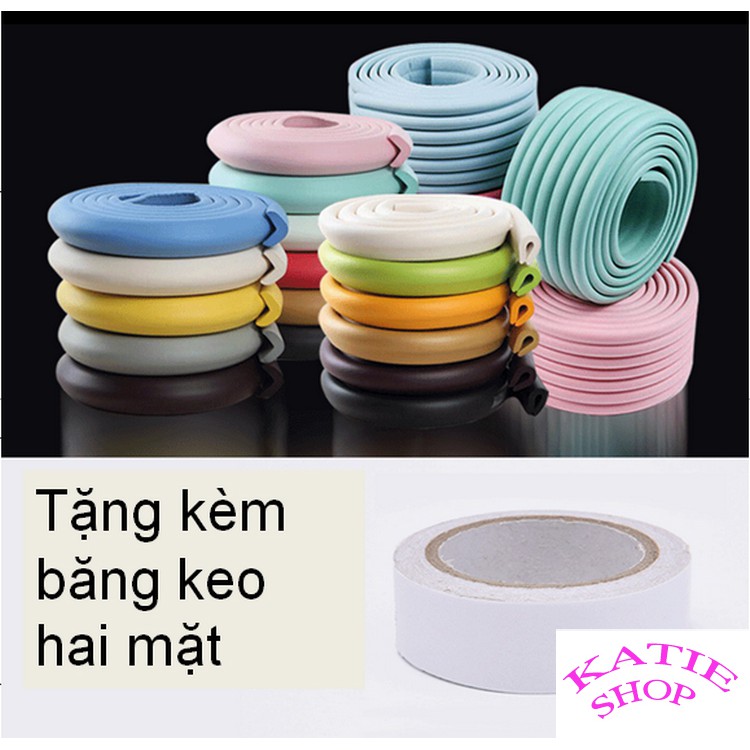 Combo 5 cuộn dây cao su bọt biển mềm 1 cuộn dài 2m dán bọc góc cạnh bàn, tủ kính, giường an toàn cho bé BG03-5