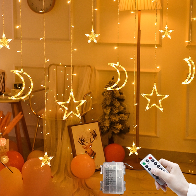 Đèn LED hình ngôi sao và mặt trăng 8 chế độ mang lại không gian lãng mạn