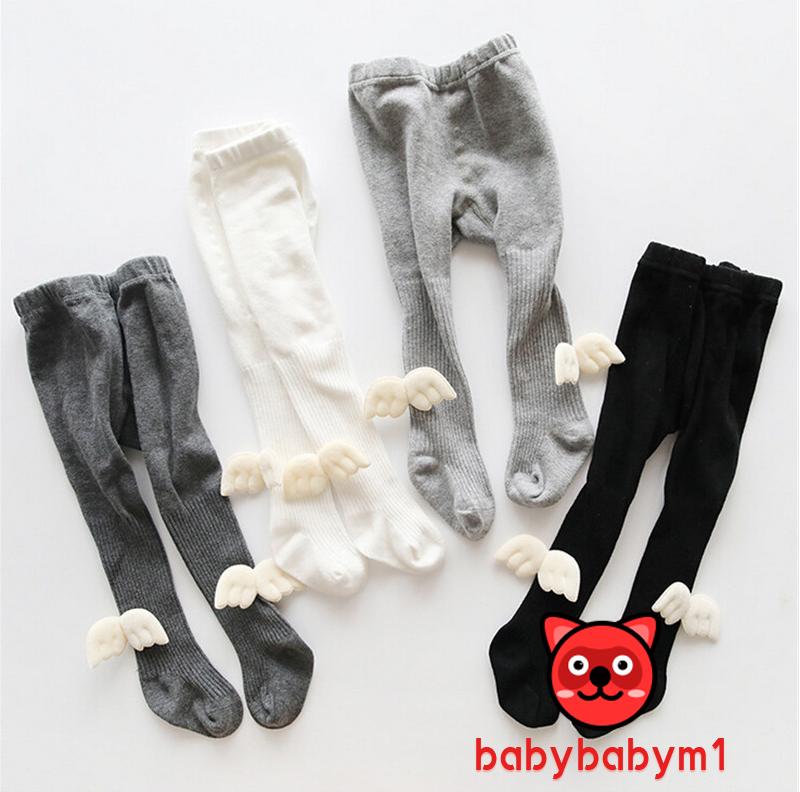 Quần Tất Cotton Đính Cánh Thiên Thần Cho Bé Gái Tập Đi