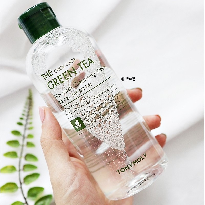 Nước tẩy trang trà xanh TonyMoly The Chok Chok Green Tea No-wash Cleasing Water 300ml Hàn Quốc