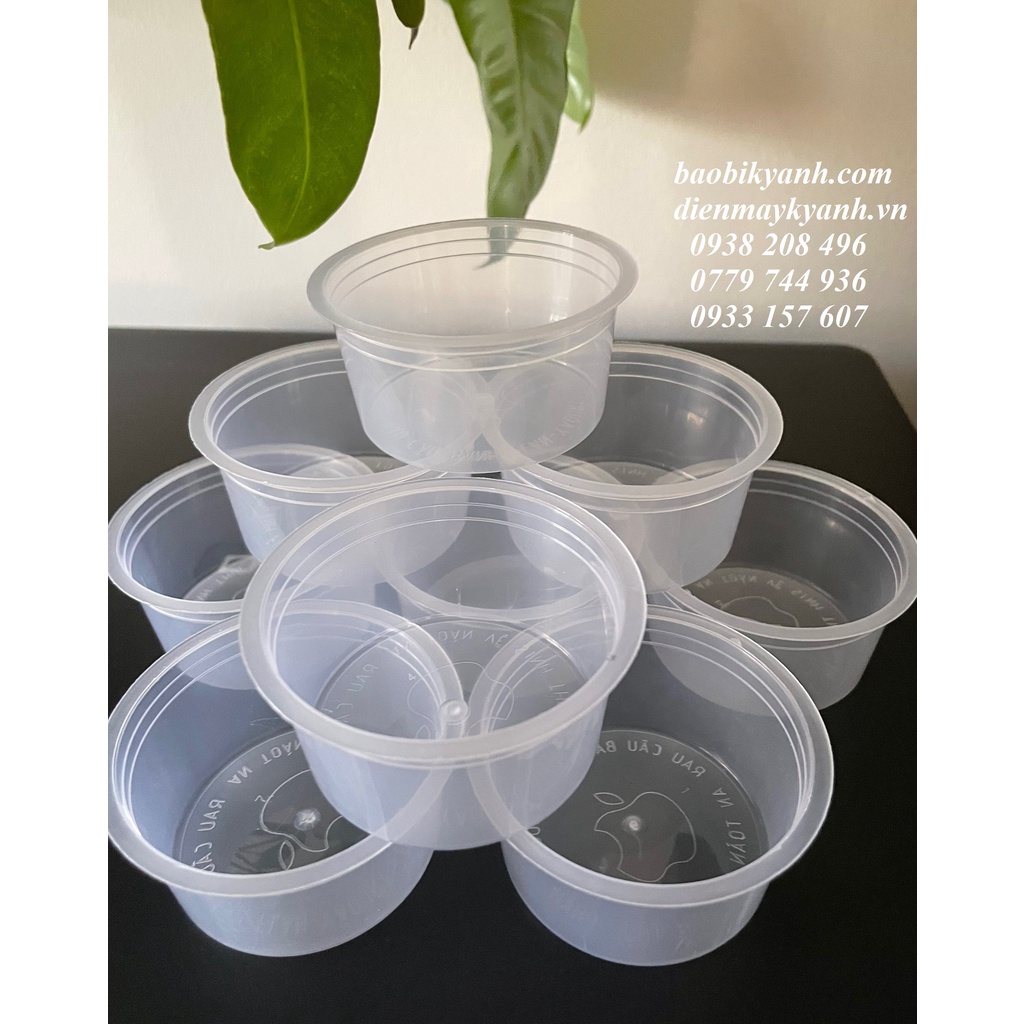 Set 100 hộp bánh flan,hủ bánh plan kèm nắp