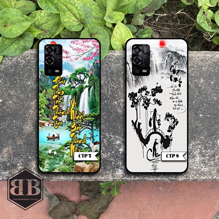 ỐP LƯNG KÍNH CƯỜNG LỰC OPPO A55 chữ thư pháp