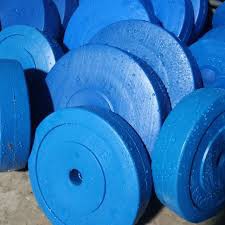 Tạ bánh nhựa 5kg ,10kg , tạ nhựa tập gym tại nhà giá rẻ bên trong lõi đúc bê tông