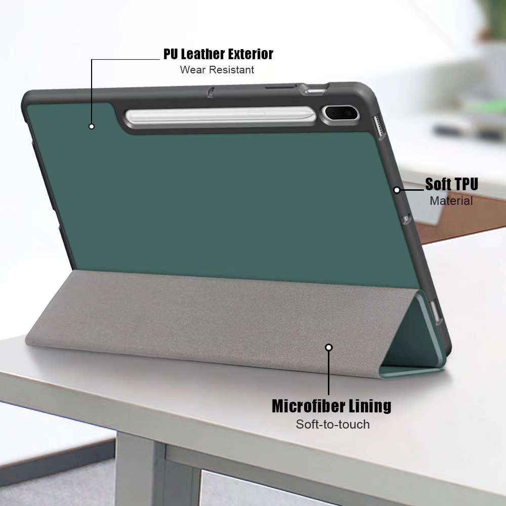 Bao da gập 3 thức ngủ tự động có khe giữ bút cho Samsung Galaxy Tab S7 FE 2021 12.4 inch SM-T730 T735 T736B