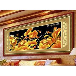 tranh đính đá cửu ngư quần hội