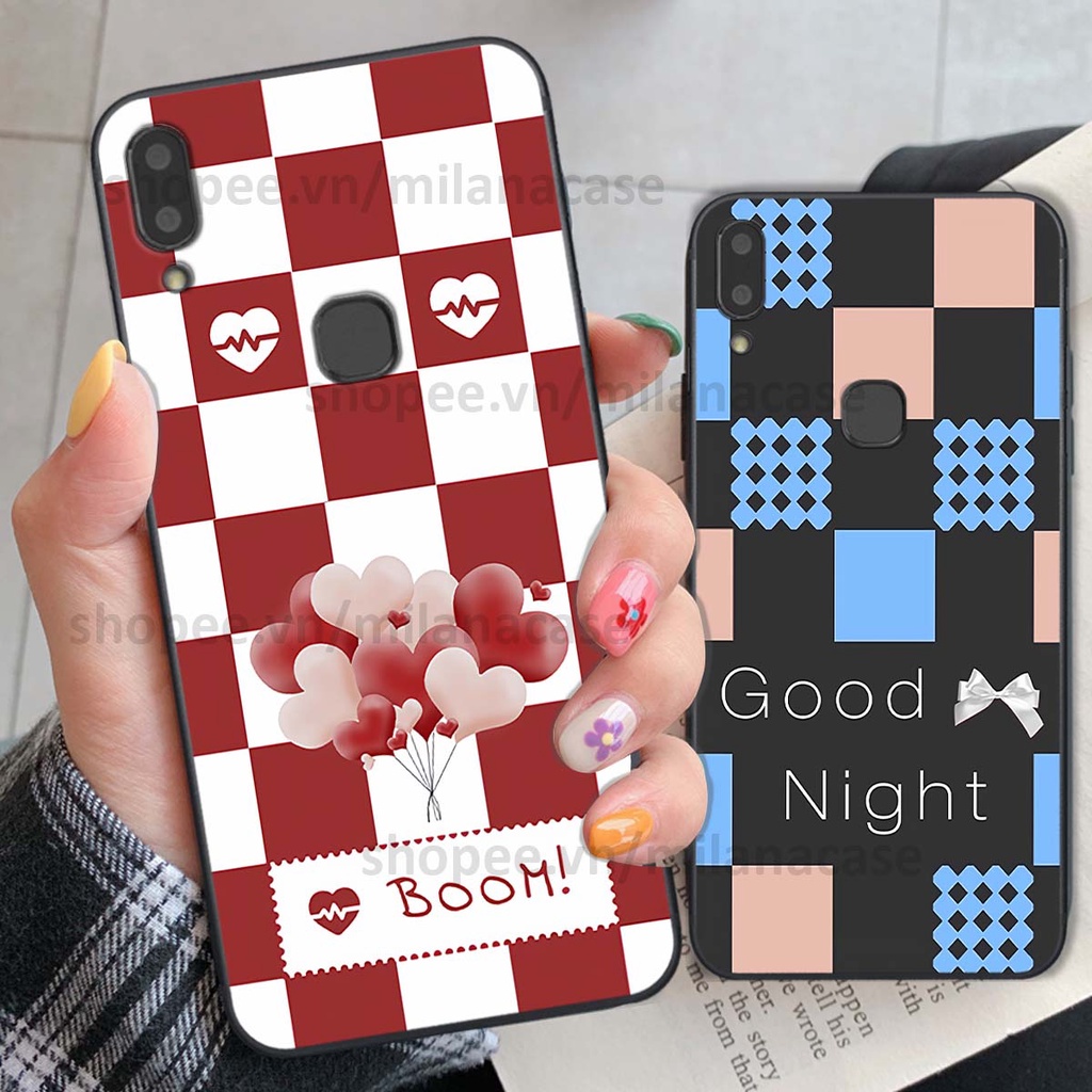 Ốp Vivo V9 / V9 Youth caro họa tiết nhiều màu sắc siêu đẹp thời trang cá tính