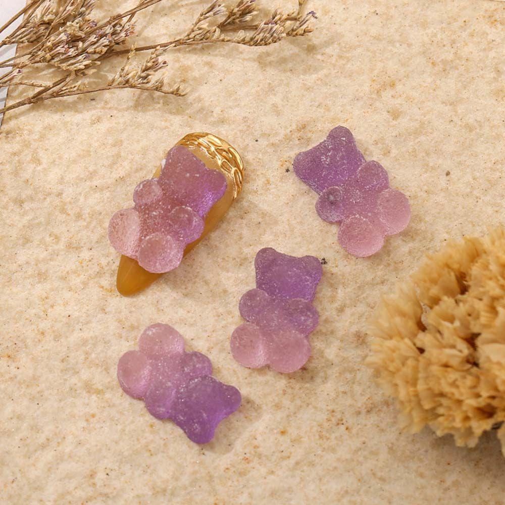 OCEANMAP Phụ Kiện Trang Trí Móng Nghệ Thuật Hình Gấu 3D Bằng Nhựa Resin Màu Gradient Thời Trang