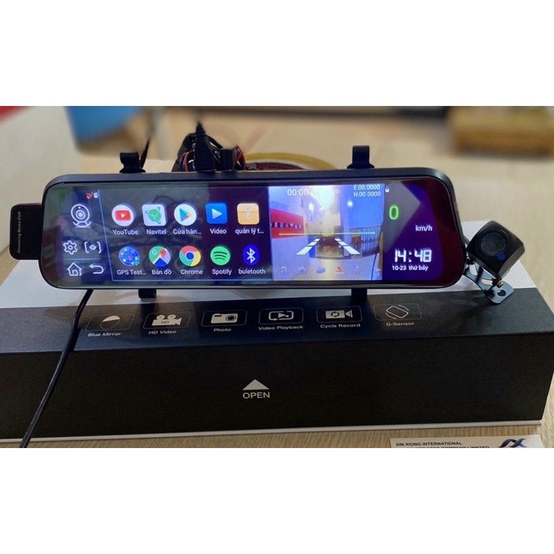 Camera hành trình trước sau Android 10” sim 4g 12 - 24v