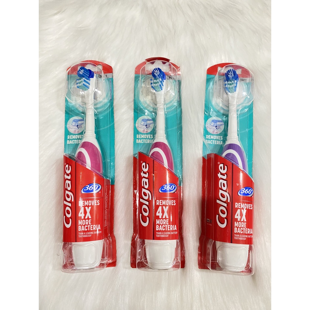 [HÀNG MỸ] Bàn Chải Pin Colgate xoay 360 Clean Removes 4X