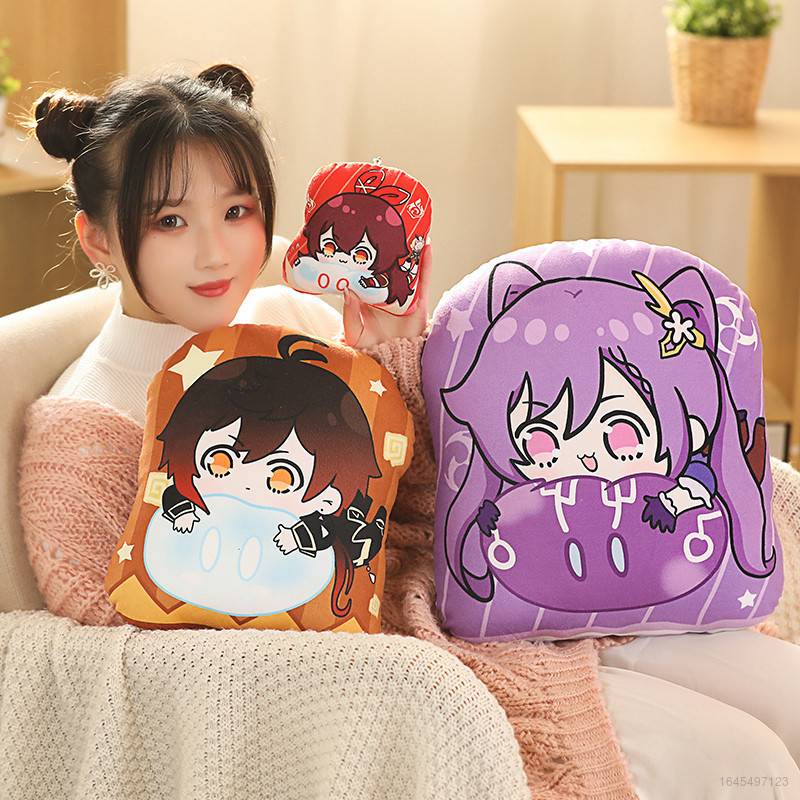Gối Nhồi Bông Dễ Thương Hình Keqing Diluc Tartaglia