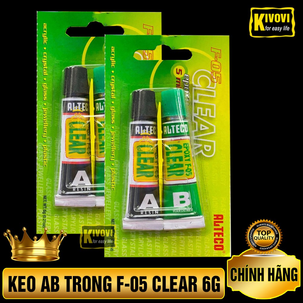 Keo Dán AB Trong Suốt 2 Thành Phần Nhật Bản EPOXY ALTECO 6G - Keo Epoxy Trong Suốt Dán Kim Loại,Nhựa,Thủy Tinh,..-Kivovi