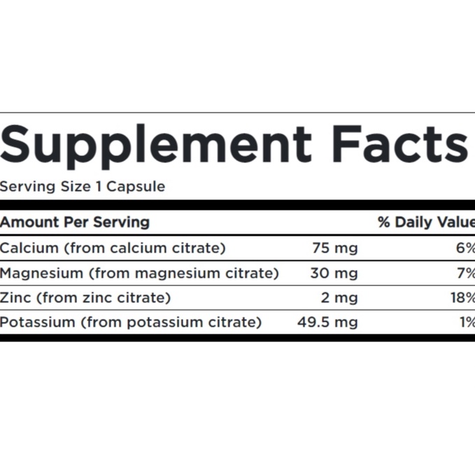 SWANSON MINERAL CITRATE | Calcium, Magnesium, Zinc, Potassium  | Tăng Cường Hệ Miễn Dịch