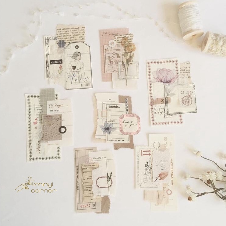 minyi.corner - Paper cluster trang trí journal - Set 5pcs