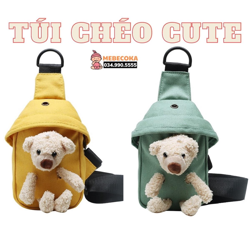 Túi đeo chéo cho bé hình Gấu Con, túi trẻ em  đi chơi – du lịch phong cách hàn quốc siêu cute, ngộ nghĩnh.