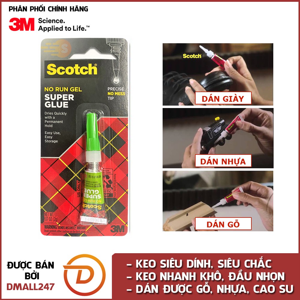 Keo dán siêu dính 3M Scoth chuyên dán giày, gỗ, nhựa AD113 dmall247