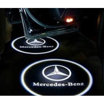 Đèn Laser Logo Mercedes LED không dây bộ soi rọi chiếu sáng gắn cánh cửa chân xe hơi ô tô Mer Benz C