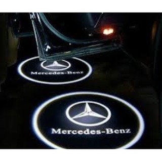 Đèn Laser Logo Mercedes LED không dây bộ soi rọi chiếu sáng gắn cánh cửa chân xe hơi ô tô Mer Benz C200 C250 C300 E200