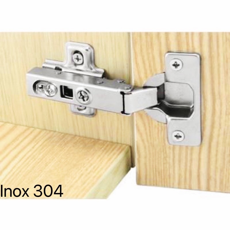 Bản lề bật hơi có giảm chấn inox, bật hơi inox 304 giảm chấn, lõi đồng tháo lắp nhanh chính hãng.