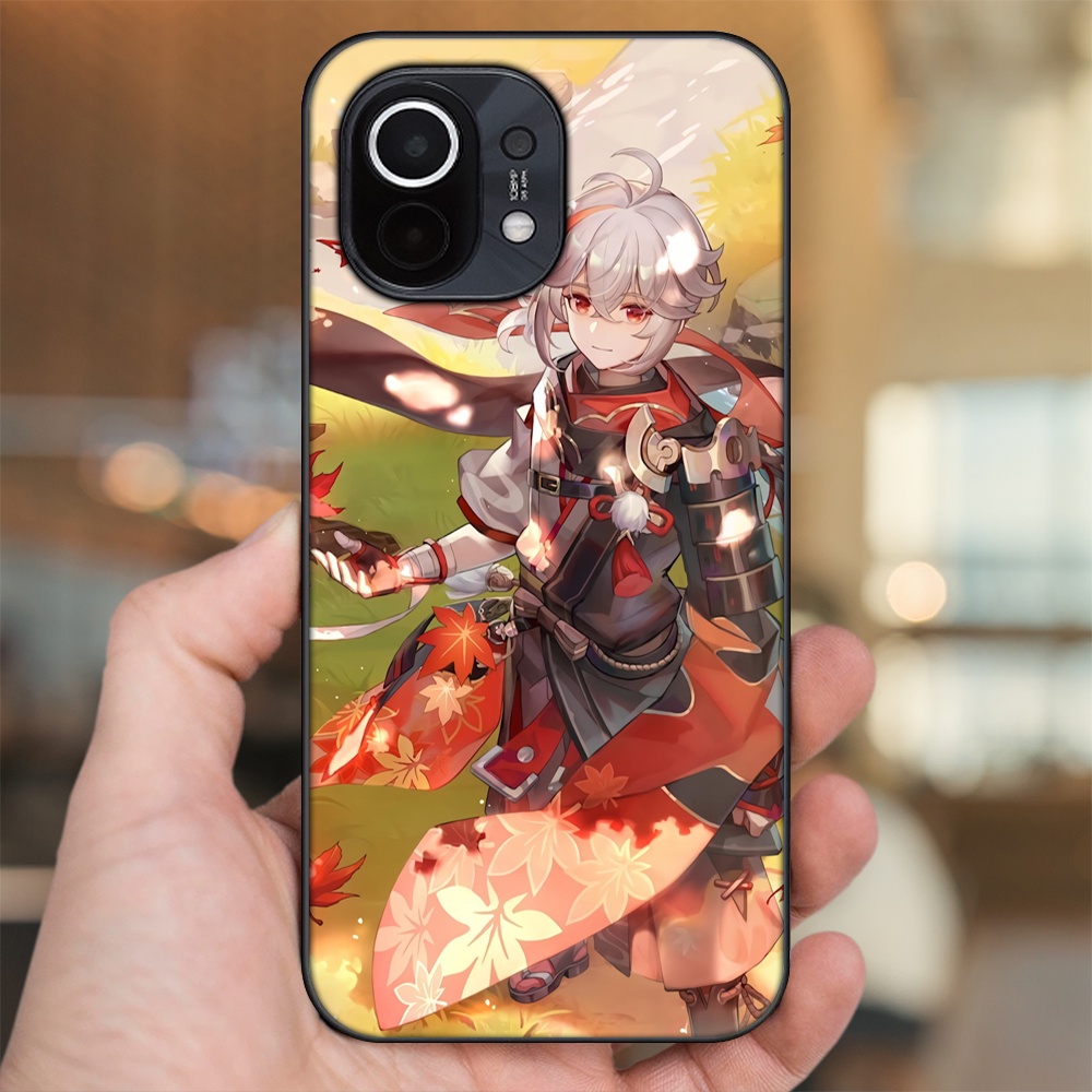 Ốp lưng Xiaomi Mi 11 viền đen in hình Kazuha Genshin Impact