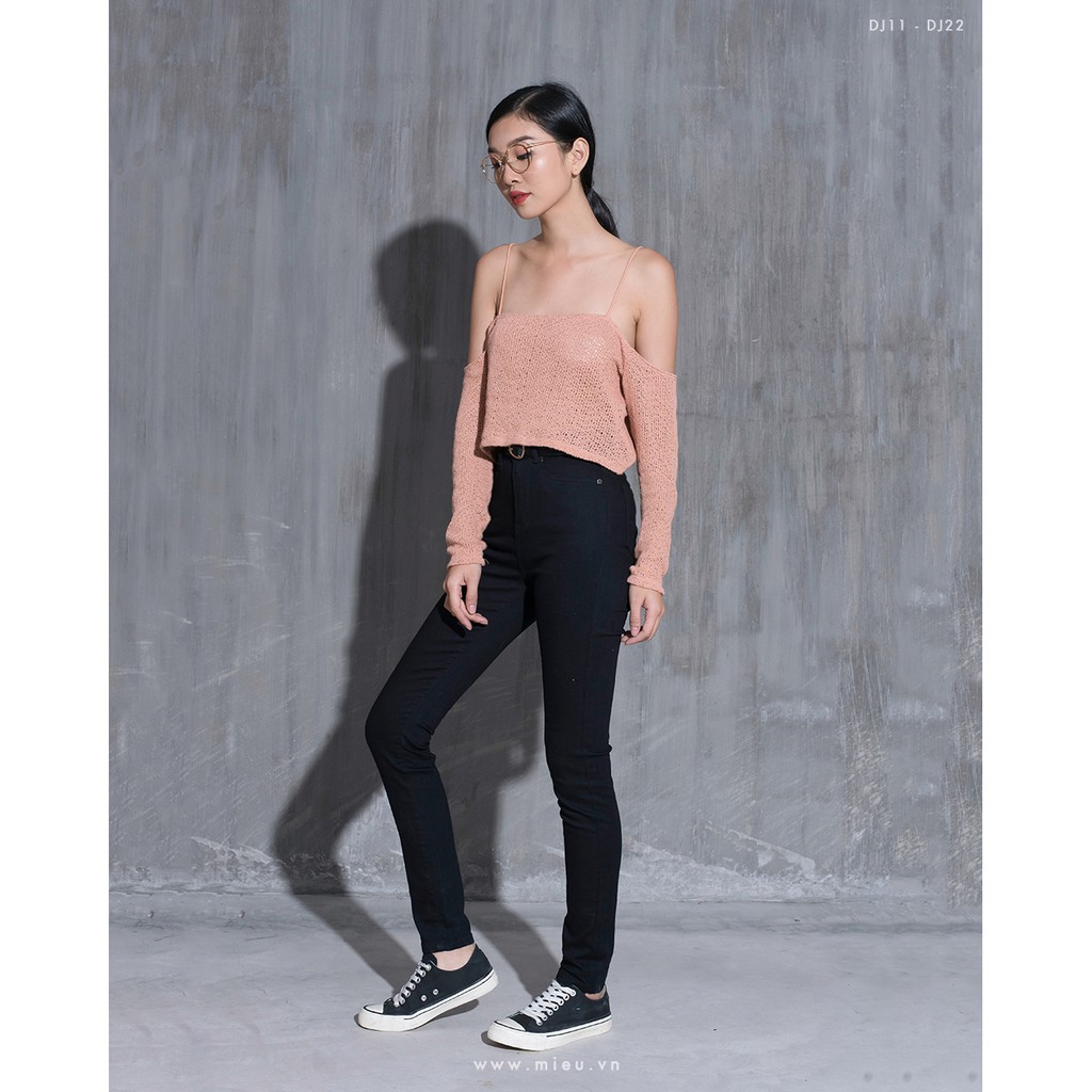 Quần jean skinny MIEU không túi - DJ22 (Đen)