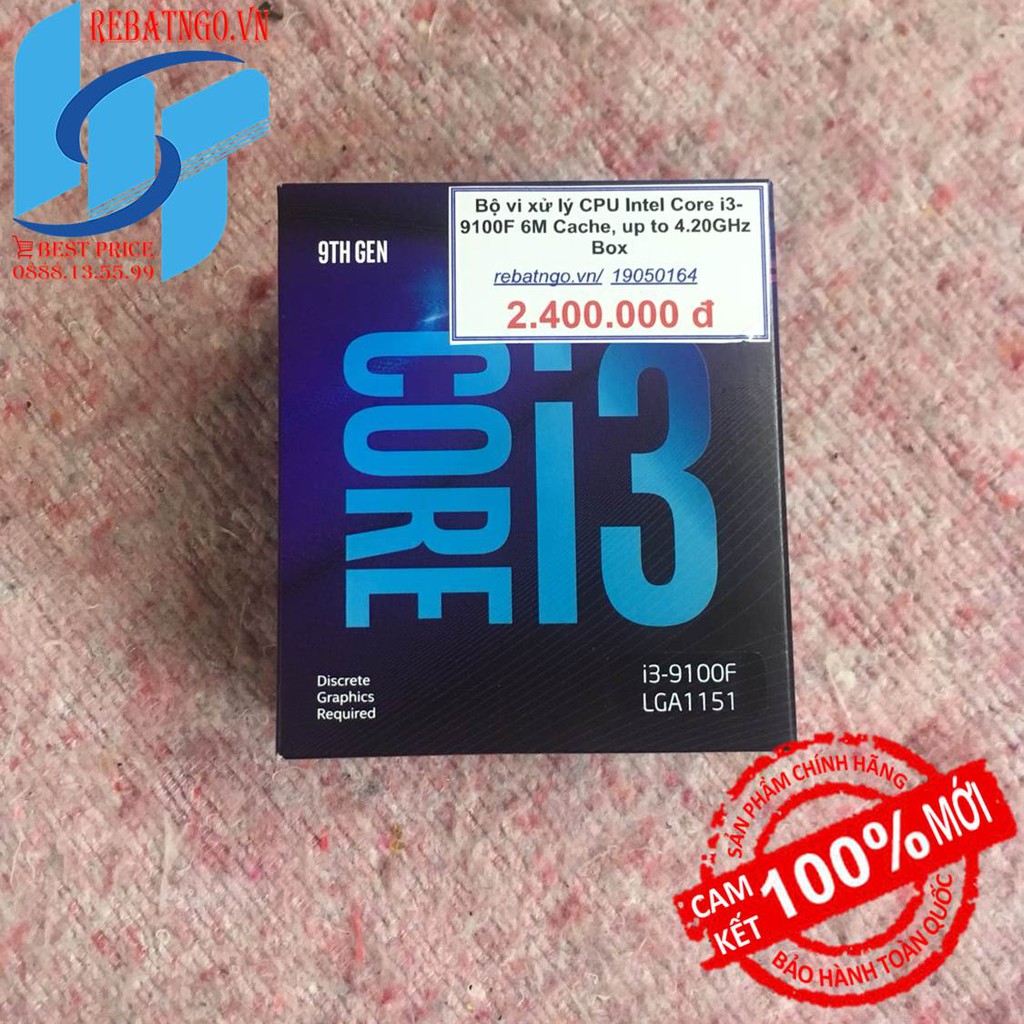 Bộ vi xử lý CPU Intel Core i3-9100F 6M Cache, up to 4.20GHz Box