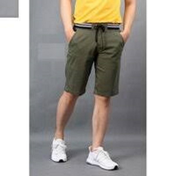 QUẦN SHORT KAKI NAM, LƯNG THUN MÀU XANH RÊU