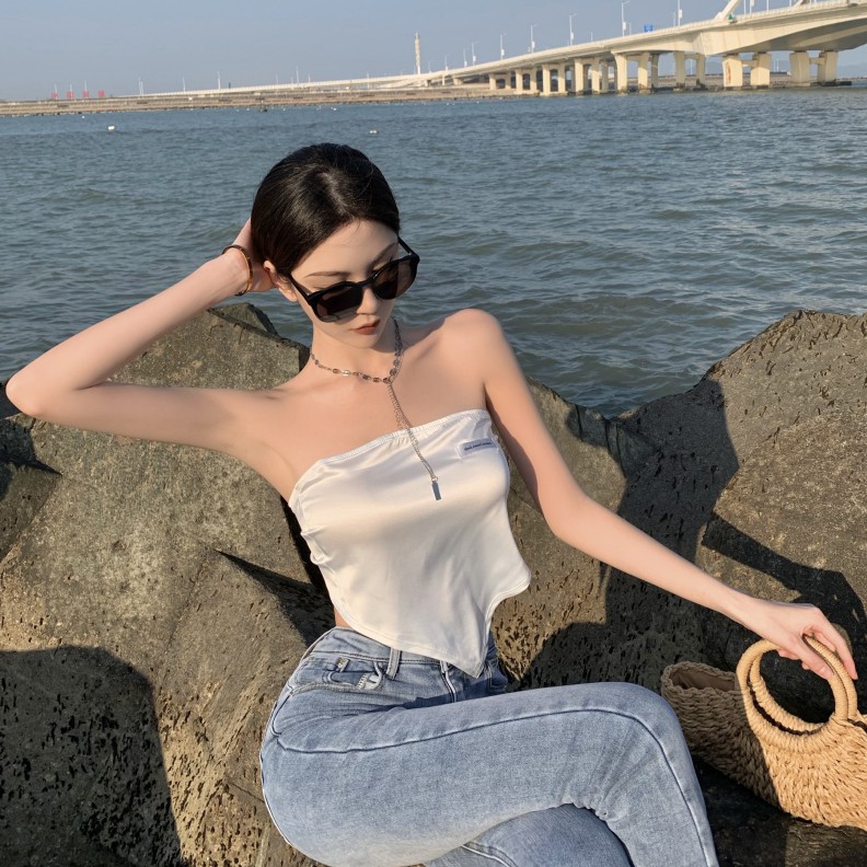 Cocory vn Áo Ống Chất Satin Phối Dây Cột Quyến Rũ Thời Trang Dành Cho Nữ | BigBuy360 - bigbuy360.vn