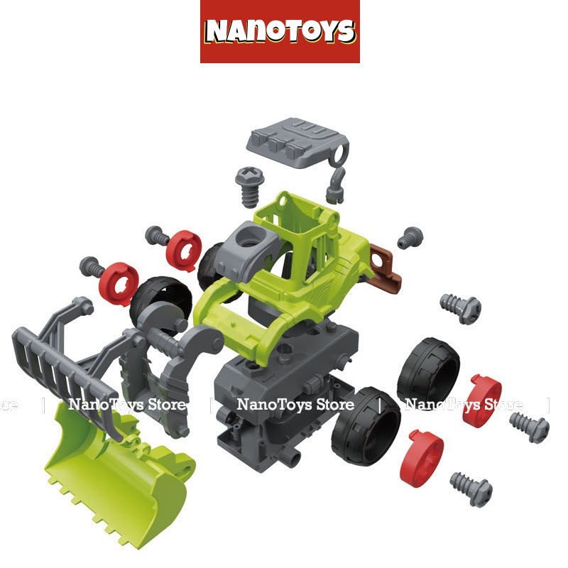 Đồ chơi xe Nông nghiệp lắp ráp kèm tua vít - 2 size - NANOTOYS STORE