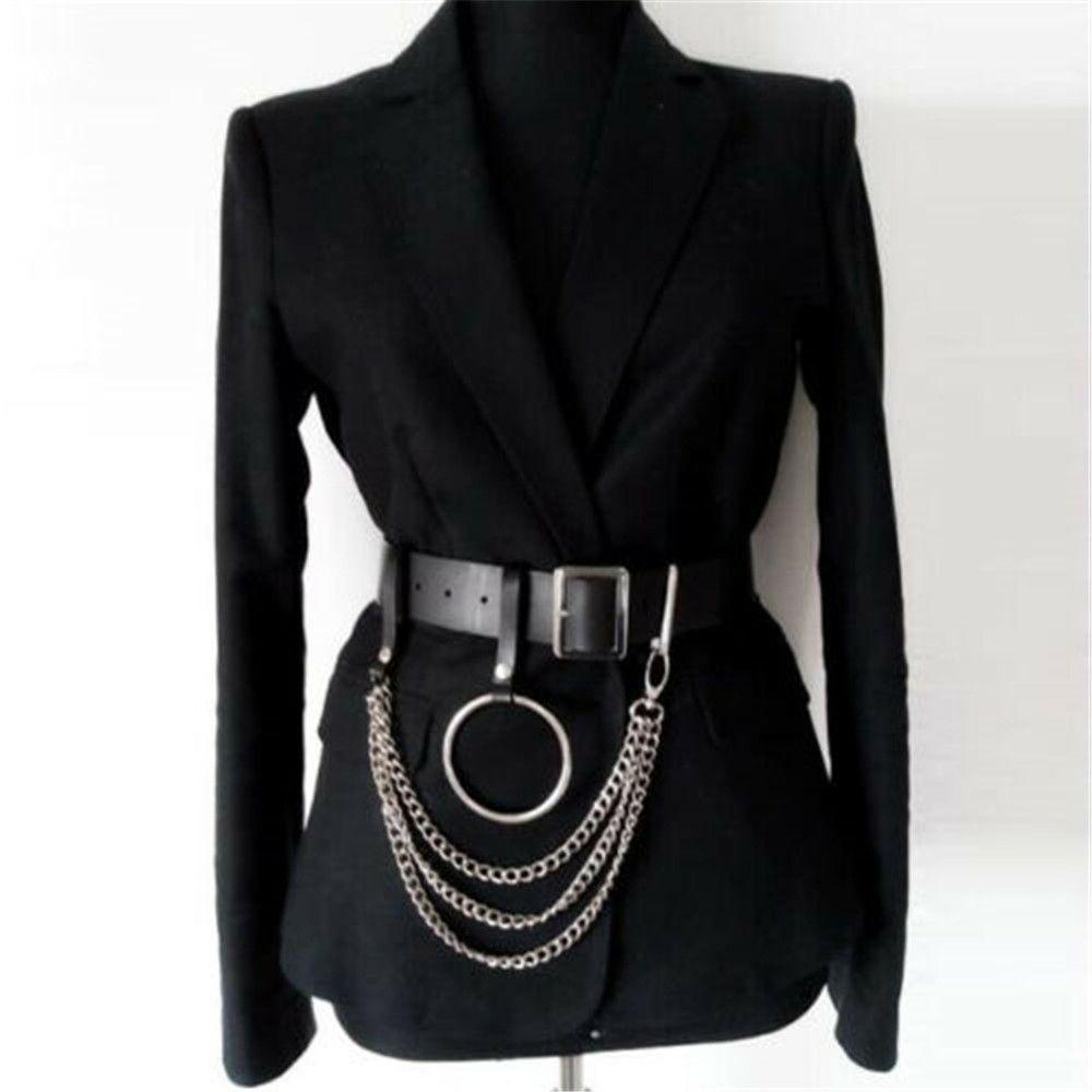 Vòng Cổ Choker Da Pu Phối Dây Xích Kim Loại Phong Cách Rock Punk