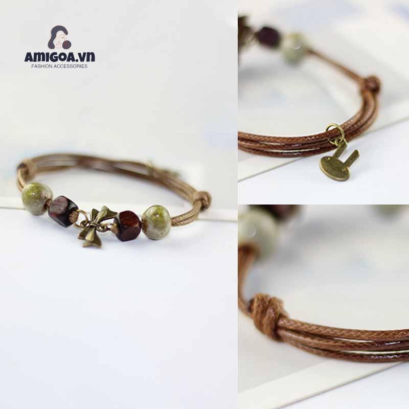 ✨✨Vòng Tay Phối Hạt Gốm Sứ Phong Cách Vintage Thời Trang