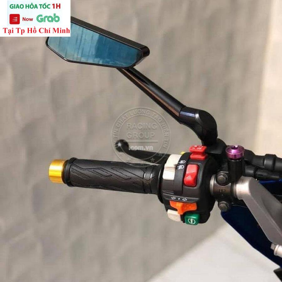 Gương Xe Máy Thời Trang - Kính Chiếu Hậu Xe Máy Kiểu 744 Rizoma Chân 3D Cho Honda Wave Sh AB Xe Điện...Và Các Xe (1 cái)