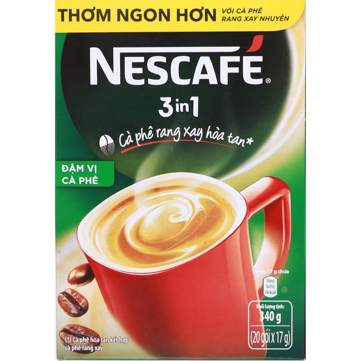 Cà phê sữa NesCafe xanh 3 in 1 đậm vị cà phê