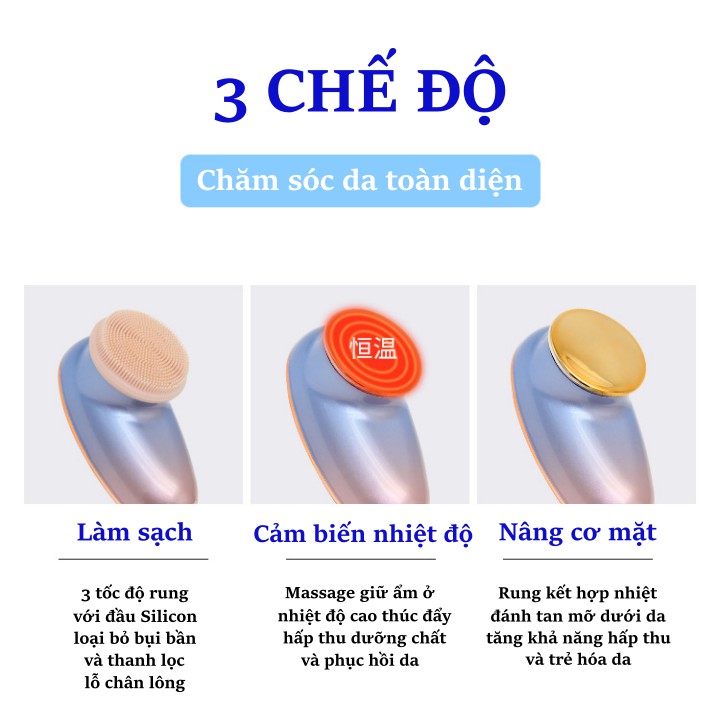 Máy rửa mặt cảm biến massage nhiệt trẻ hóa da cao cấp LSM-622-LingShiman [Nhập khẩu] | BigBuy360 - bigbuy360.vn