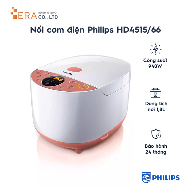 [Mã ELHADEV giảm 4% đơn 300K] Nồi cơm điện tử Philips HD4515
