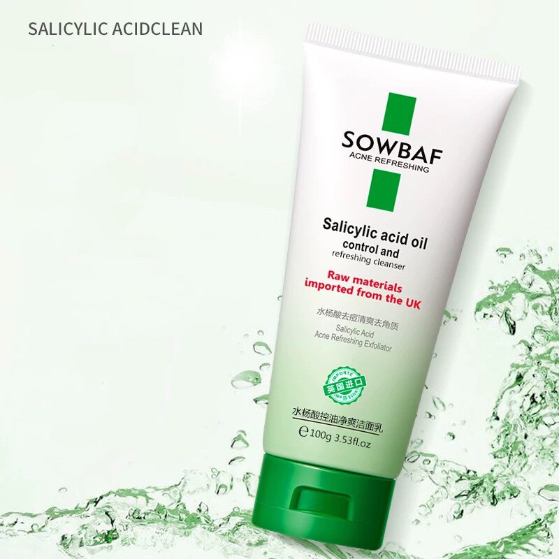 Sữa rửa mặt SOWBAF làm sạch tẩy tế bào chết Salicylic Acid Oil Control And Refreshing Cleanser SOBA06 | BigBuy360 - bigbuy360.vn