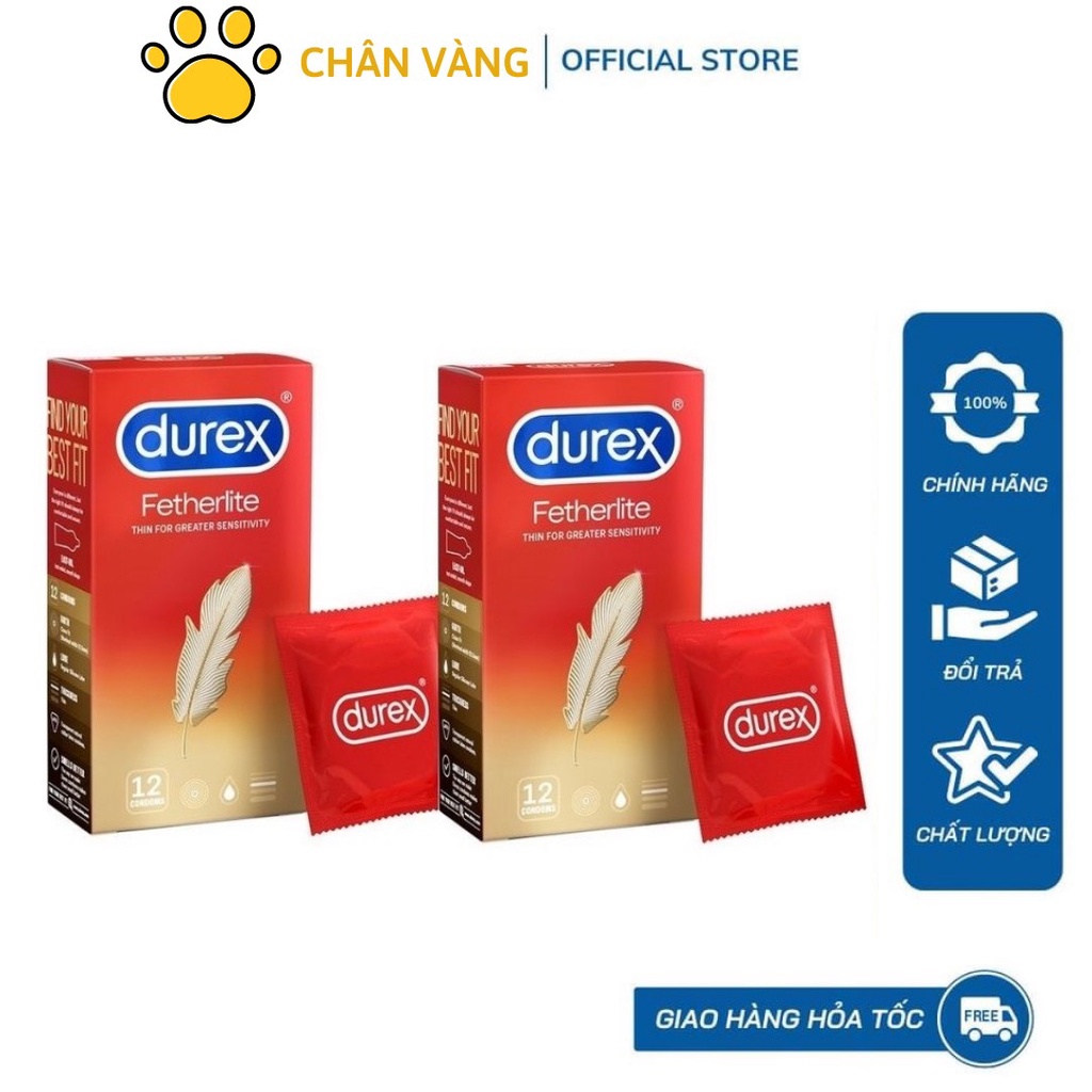 Combo 2 hộp bao cao su Durex Performa và Fetherlite, bcs chính hãng siêu mỏng