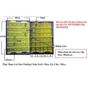 Tấm lót sàn nhựa vàng cho Chó mèo độ dày 3cm Kt: 40cm x 55cm